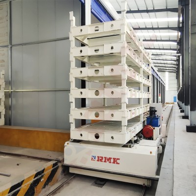 Automated rail transfer trolley for industrial transportation